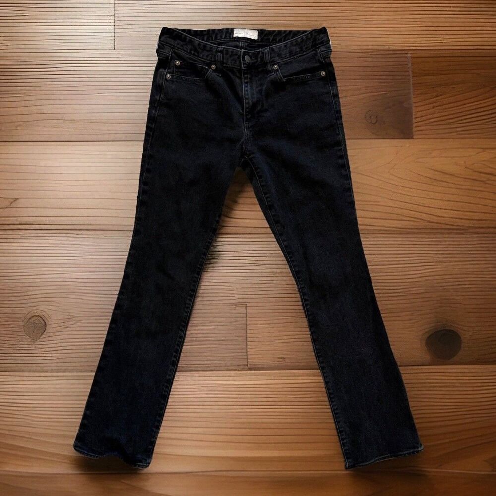 GAP 1969 Womens Black Denim Jeans Size 29 Short Perfect Boot Mid-Rise Stretch